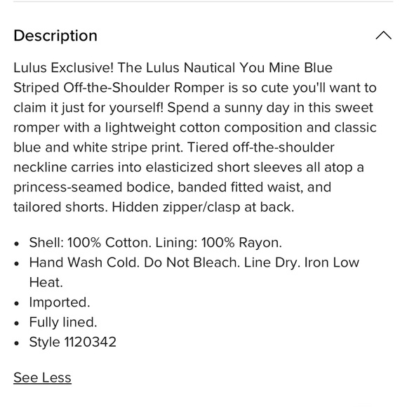 Lulu’s Blue Striped Off-the-Shoulder Romper - Picture 12 of 12